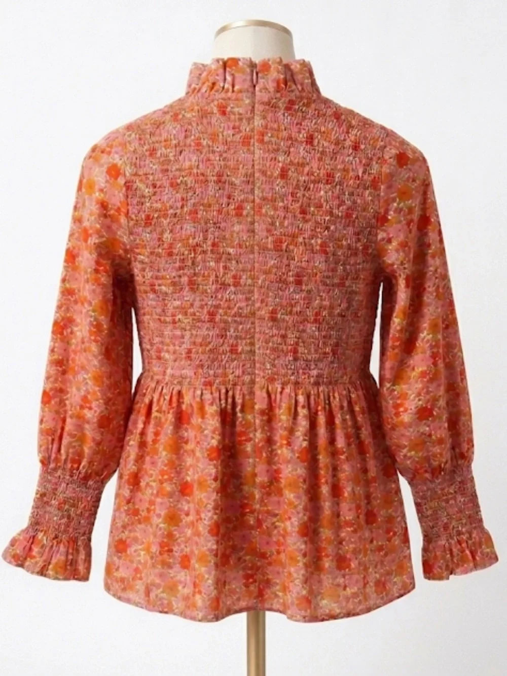 TUCKERNUCK Blushing Bouquet Short Sleeve Rowan Smocked Blouse S Peasant Boho